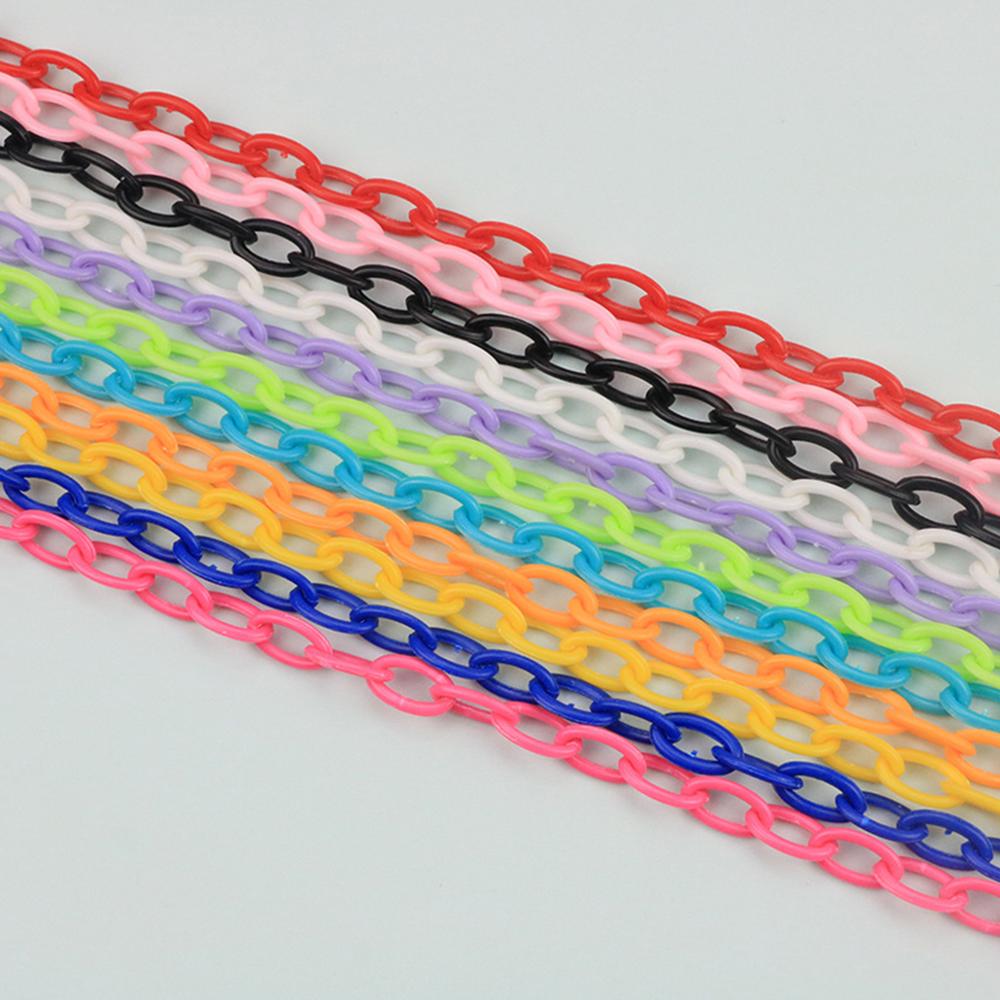 DoreenBeads Bunte Kunststoff Geschlossen Gelötet Link Kabel Kette Oval DIY Herstellung Von Schmuck Erkenntnisse 13x8mm, 42cm Lang, 2 PCs