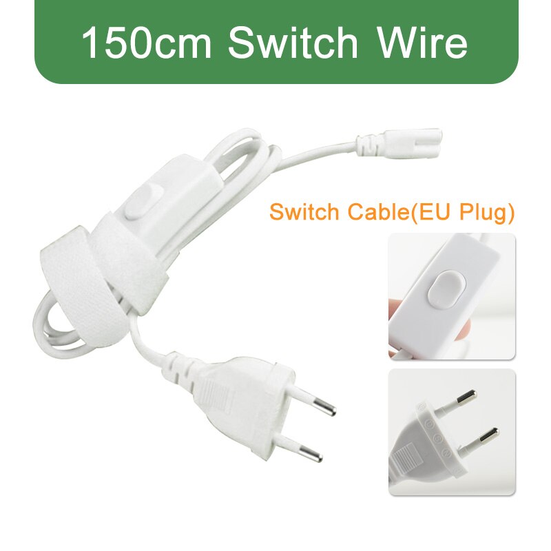 Kaguyahime LED Tube T8 T5 Integrated 6W 10W 220V/110V Fluorescent Tube LED T5 Light Tube Lamp Lighting 30cm 60cm Warm White Cold: 150CM Switch Cable / Only One Cable