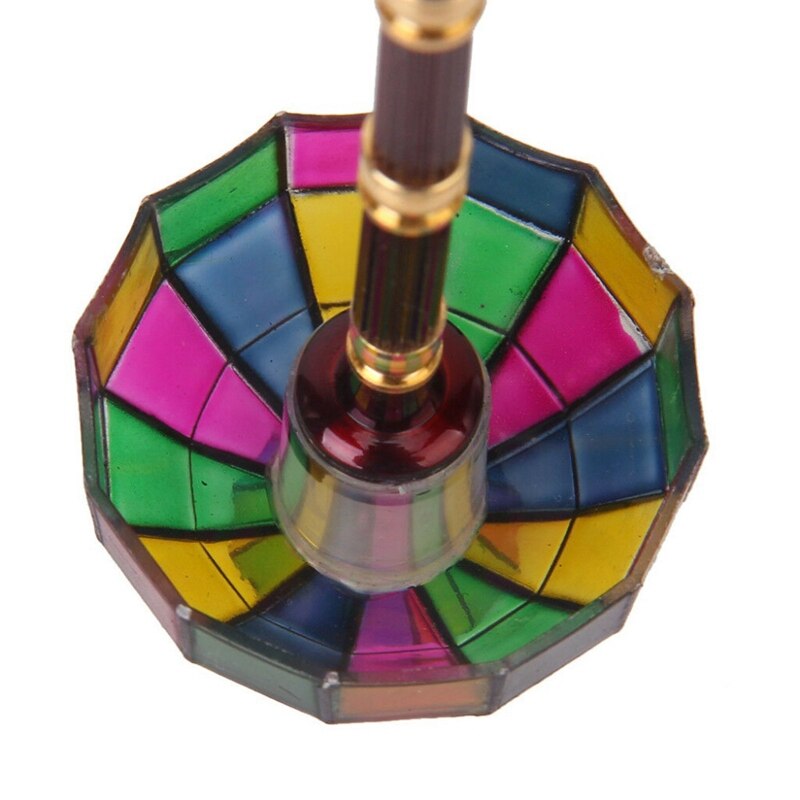 1/12 poppenhuis miniatuur led lamp staande lamp met schakelaar op batterijen kleurrijk licht