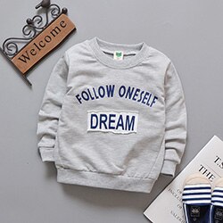 Lente kinder katoenen t-shirt koreaanse cartoon letters jongens & meisjes trui 0-3 jaar babykleding: Grijs / 24m