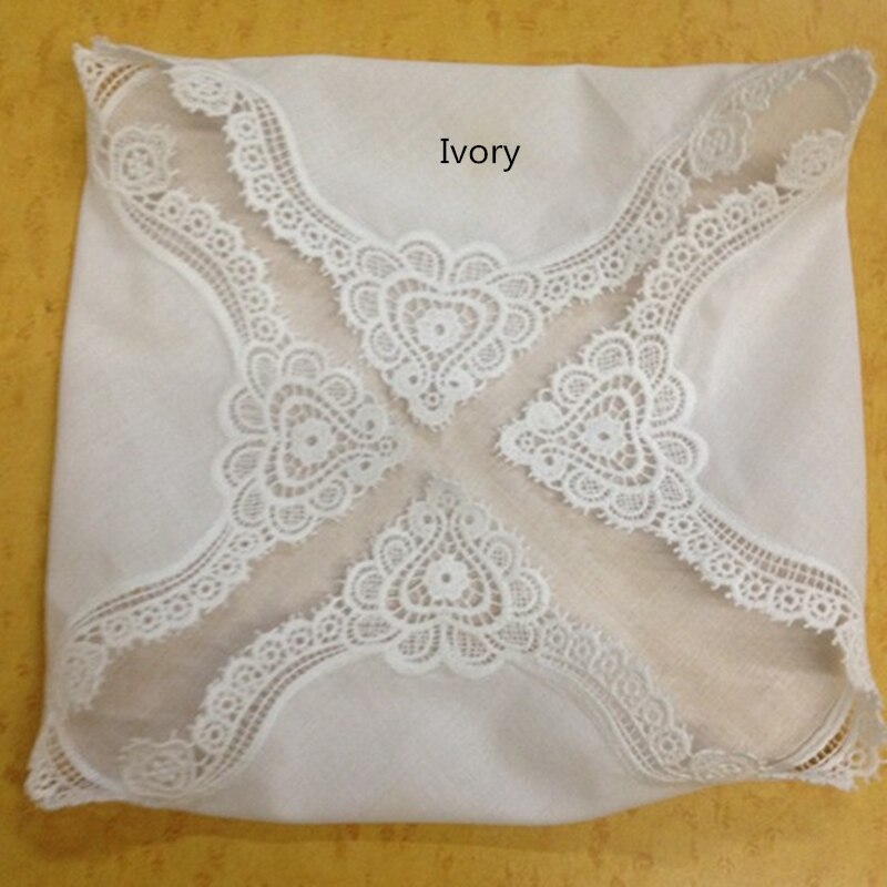 einstellen von 12 Damen Taschentücher 12x12 "Baumwolle Hochzeit Braut Taschentuch Häkeln Spitze Taschentücher Jahrgang Hanky