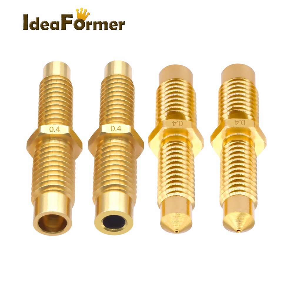 3D printer Nozzle V6 M6 0.4mm Integral Copper Nozzle with Throat 0.4mm nozle for 1.75mm/3mm Filament for 3D printer parts