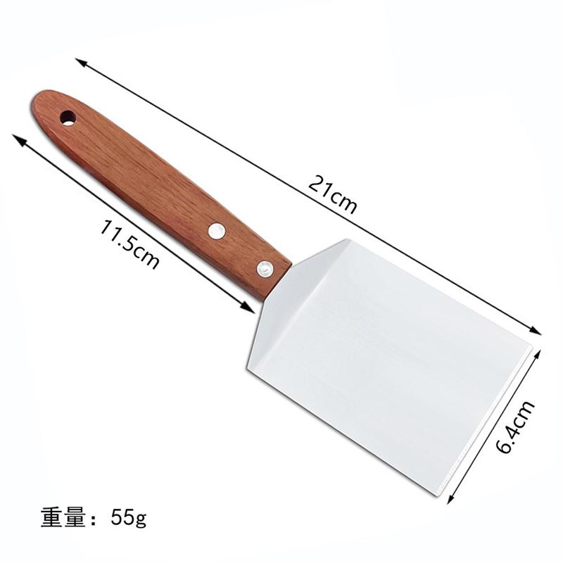 Espátula y raspador de parrilla de acero inoxidable, herramientas de cocina duraderas antiadherentes para barbacoa, pala para Pizza, tortitas, carne, utensilios para barbacoa: Caqui oscuro