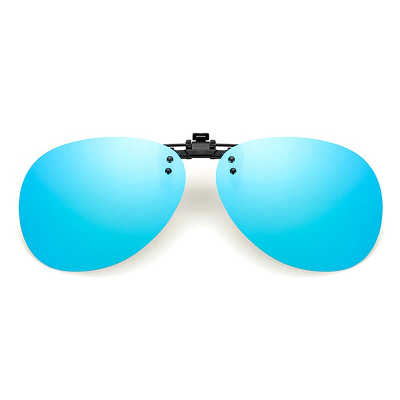 Handige gepolariseerde clip-on nachtzicht zonnebril voor vissen opklapbare lens fietsbril #288216: Blauw