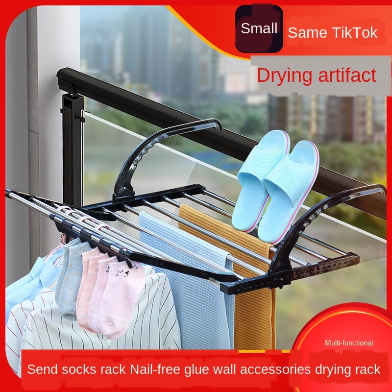 rack shoe hanging drying rack on balcony window sill small folding clothes drying rack bathroom accessories bathroom fixture