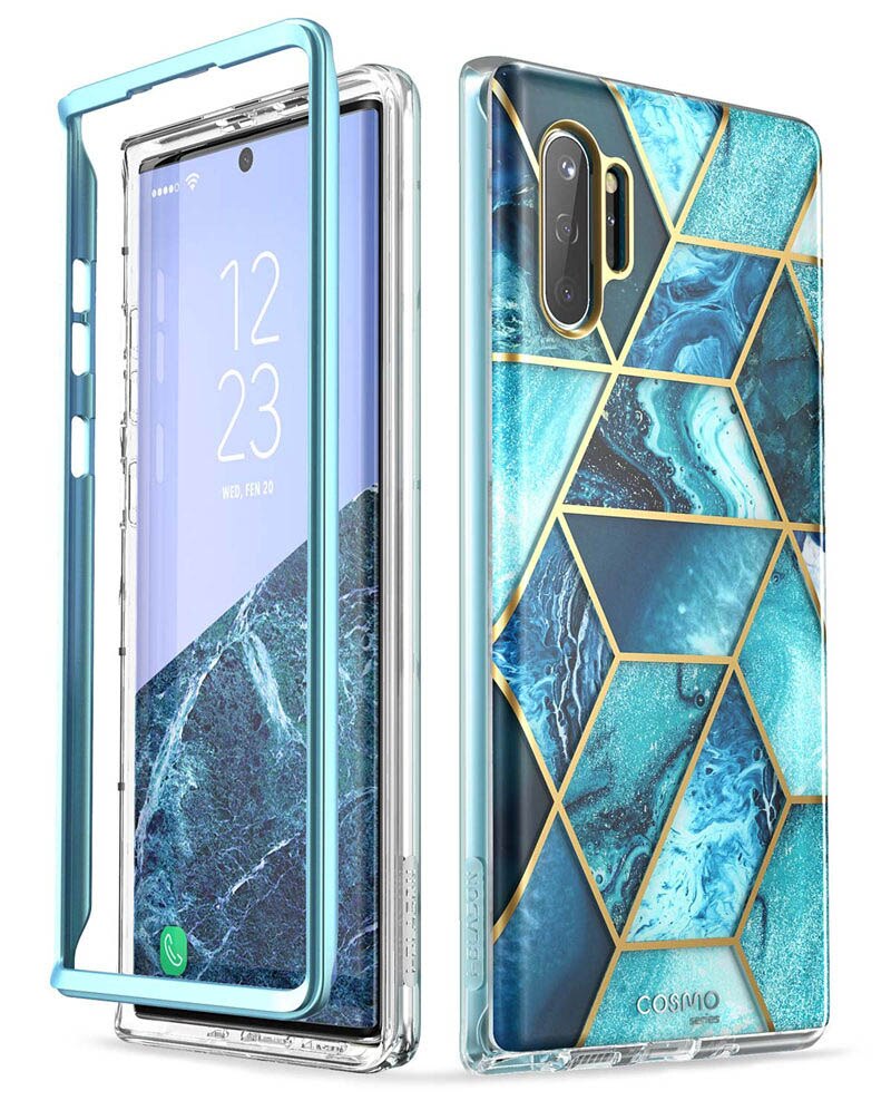 For Samsung Galaxy Note 10 Plus Case ) i-Blason Cosmo Full-Body Glitter Marble Cover Case WITHOUT Built-in Screen Protector: Ocean