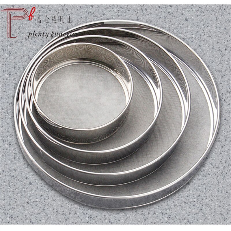 Tamiz de harina redondo de acero inoxidable para cocina, herramienta de panadería, 40 mallas finas