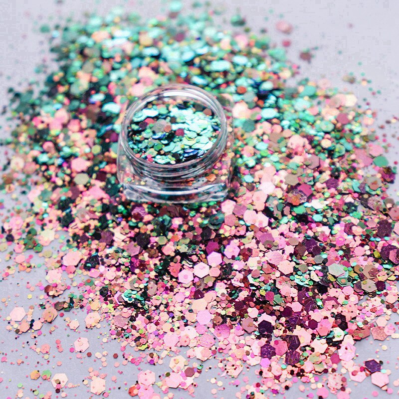 Chameleon Aurora Hexagon Glitter Bling Bling Filling for Resin Craft Festive Jewelry Tools UV Resin Iridescent 20ml: 12