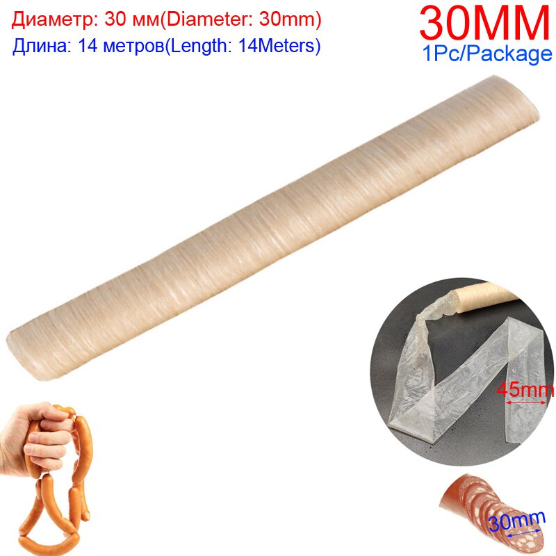 Fødevaregodkendt pølsetarm skal kødrør pølsefyld håndlavet 5# 10#  kødkværn fjerkræværktøjssæt med 5.7cm or 5.7cm bunde: 14m x diameter 30mm