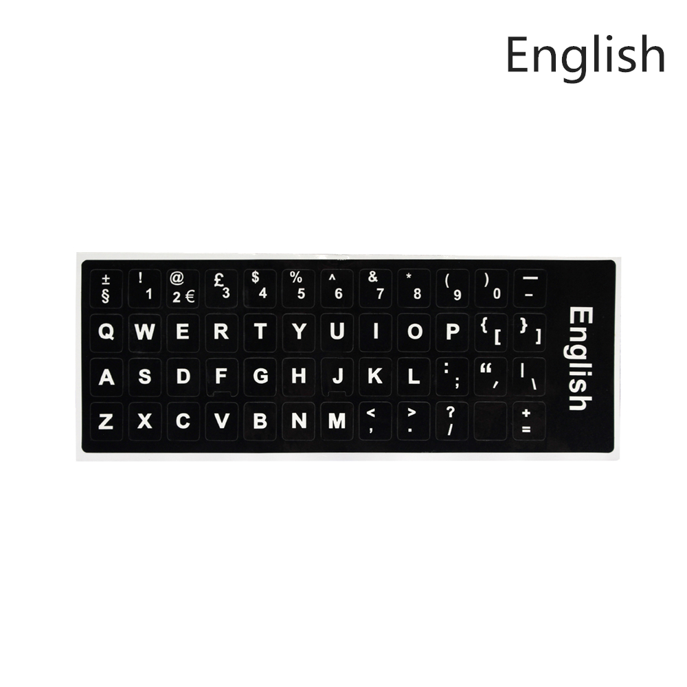Adhesive Layout Alphabet Keyboard Stickers PVC for Arabic English,Spanish,Russian,German,French,Korean,Italian Laptops Keyboard: Silver