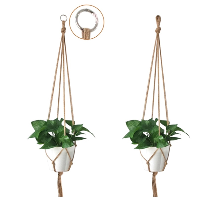 Vintage makrame planter bøjle krog urtepotteholder ben snor hængende reb vægkunst hjem have balkon dekoration