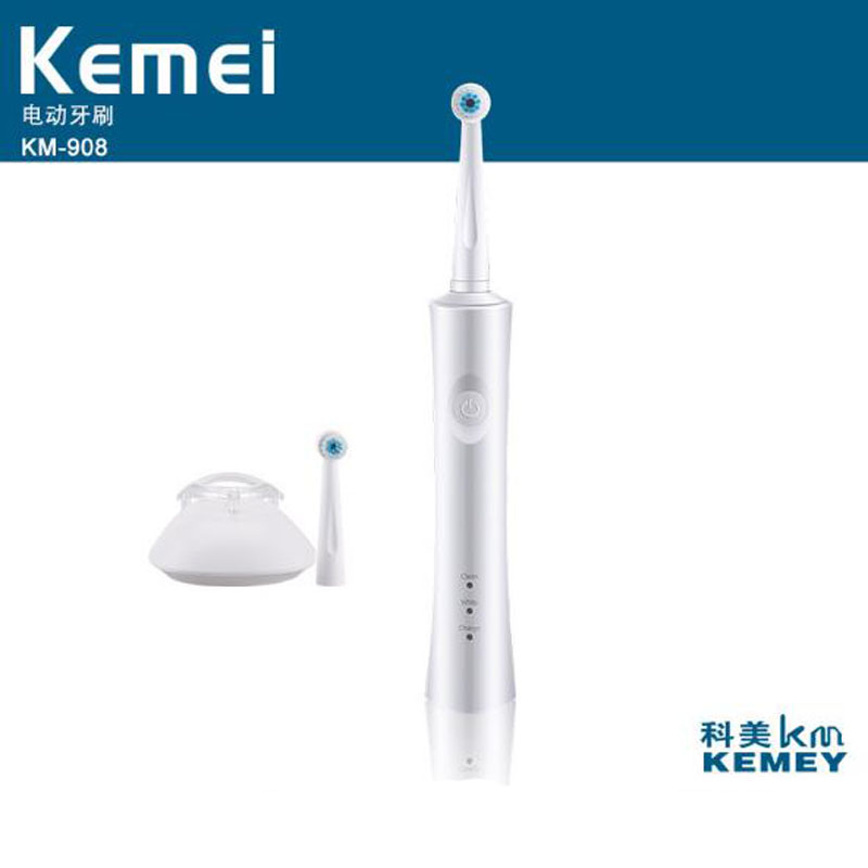Kemei elektrische tandenborstel KM-908 roterende elektrische tandenborstel inductie opladen automatische tandenborstel