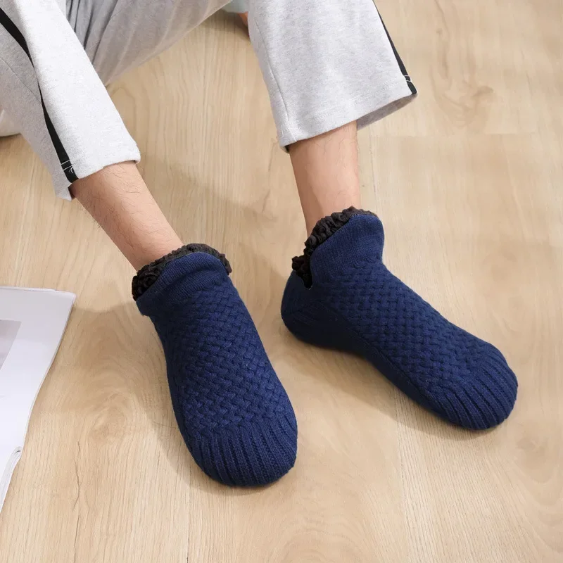 Winter Snow Socks Men Thicken Warm Home Bedroom Socks Slippers Man Non-Slip Foot Warmer Carpet knitted Socks Calcetines Hombre