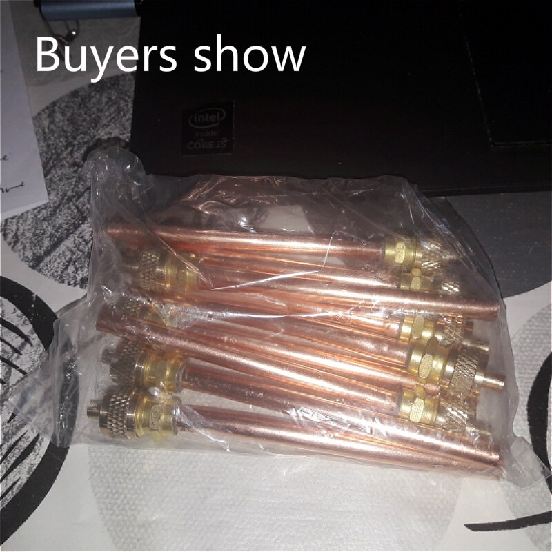 10 Valve 1/4" SAE x 1/4" OD x 4" stem Core AC For Refrigeration air conditioning Systems