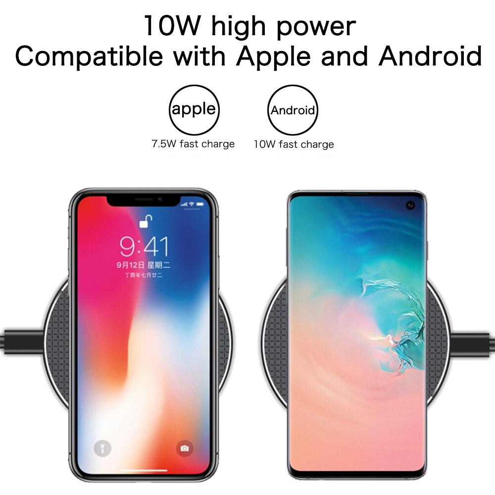 10W Qi Schnelle Drahtlose Ladegerät Für iPhone 11 12 Max X XS XR 8 Plus Für Xiaomi Huawei Samsung hinweis 9 S10 Plus Telefon USB Ladegerät Pad