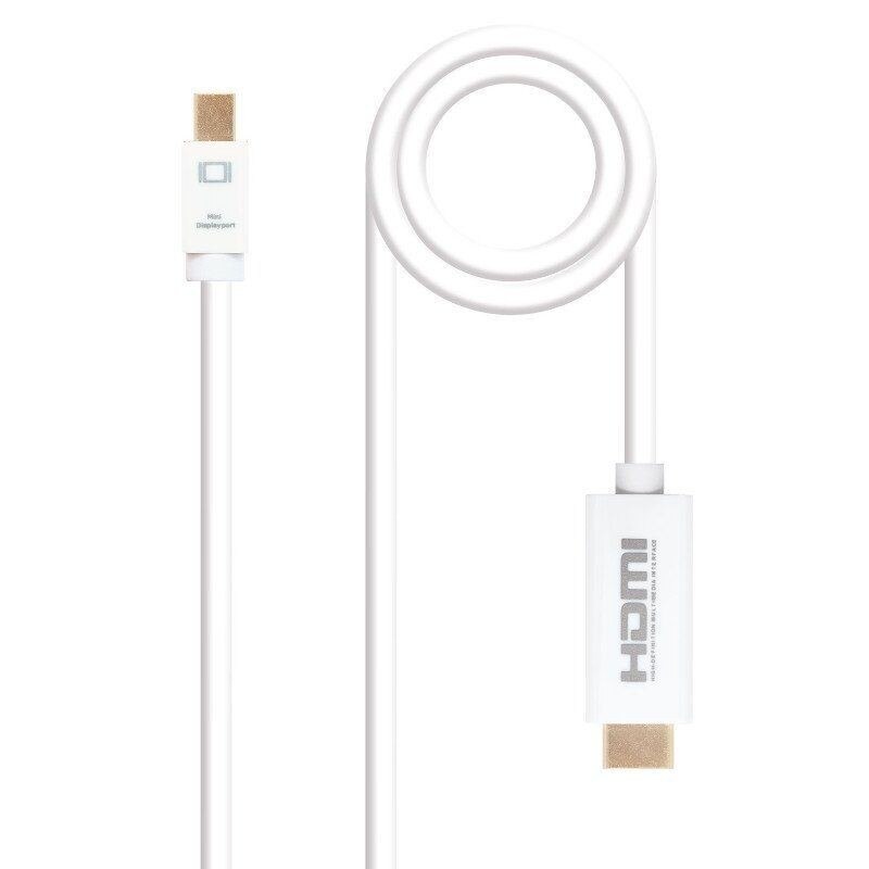 Kabel Mini Displayport Een Hdmi Nanocable 10.15.4002-Mini Displayport/Macho-Hdmi/Macho-2 M-blanco