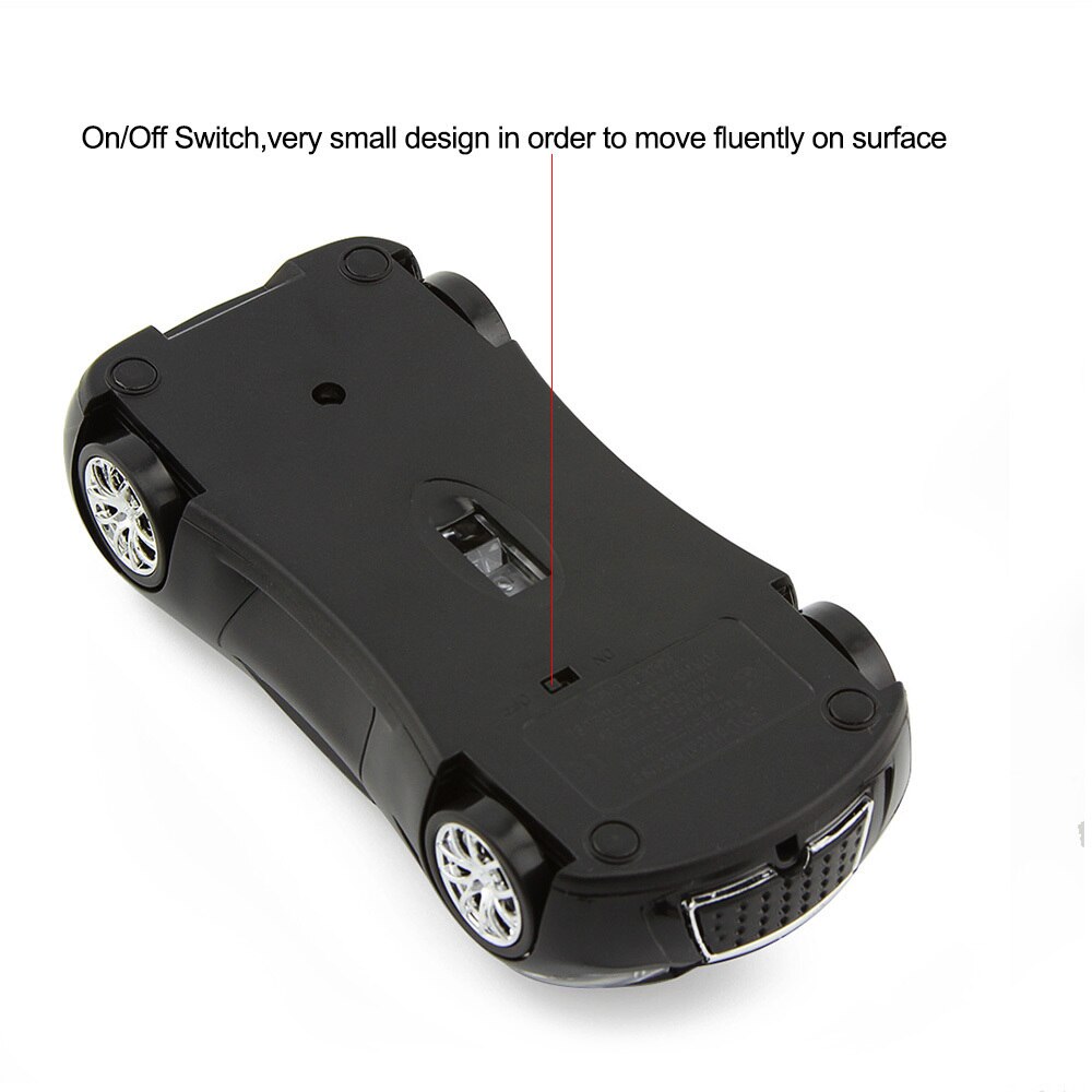 Bezprzewodowa mysz 2.4G sportowy samochód optyczne USB ergonomiczny komputer fajny Mause 3D moda zaprojektowany myszka gracz dla dzieci na PC laptop prezent