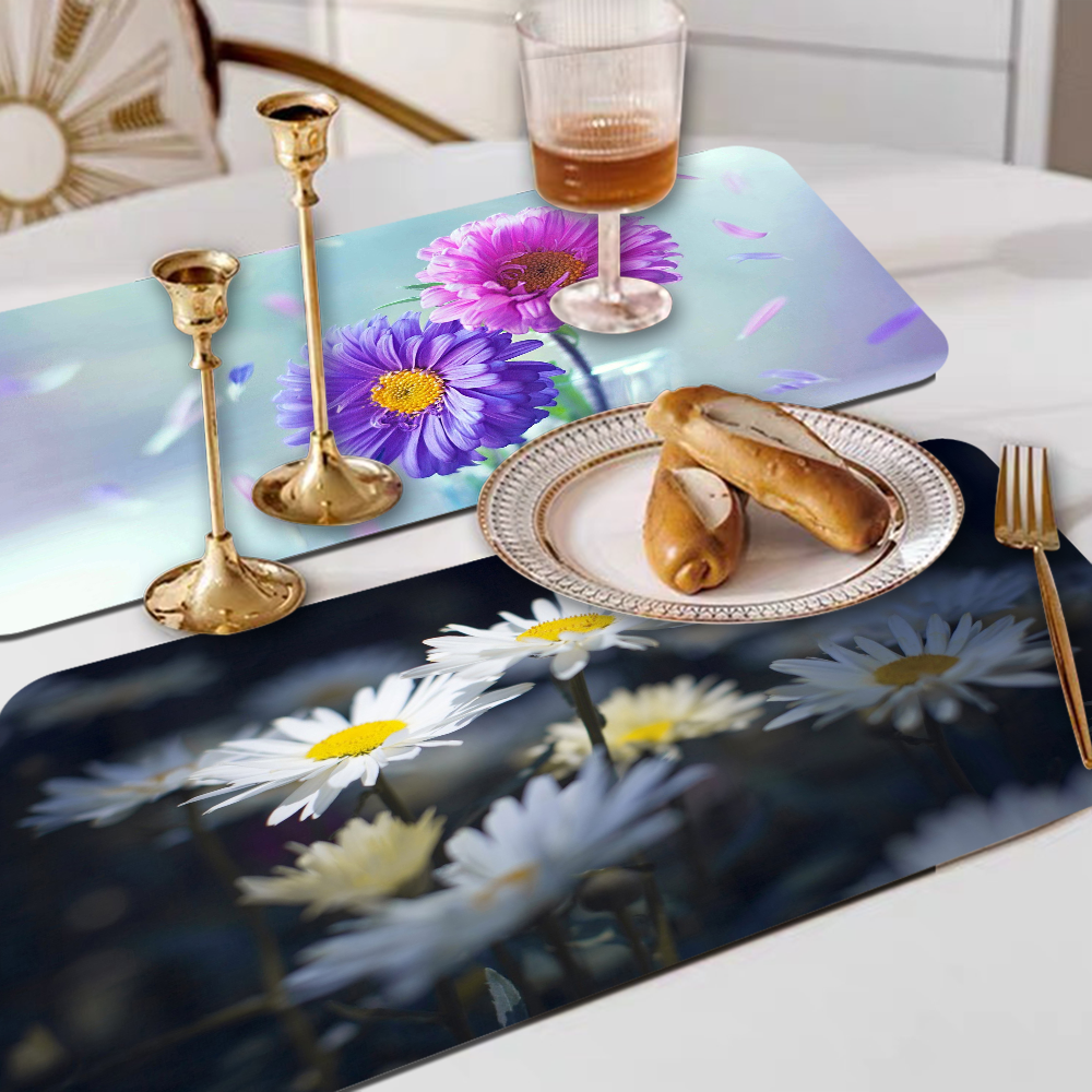 Blomstermarguerit superabsorberende kaffemåtte opvaskemåtte stor køkkentørremåtte hurtigttørrende badeværelsesafløbsmåtte køkken