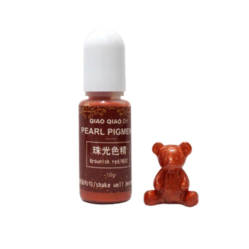 15g/Bottle Pigment Epoxy UV Resin DIY Handmade Art Crafts Coloring Dye Colorant H9: Brown Red