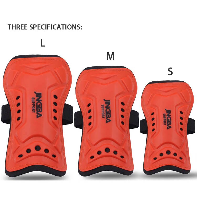 JINGBA SUPPORT Child/Adult soccer shin guards protege tibia football adultes shin protector adult football pads espinilleras de: Orange / M(7.5cmx17cm)