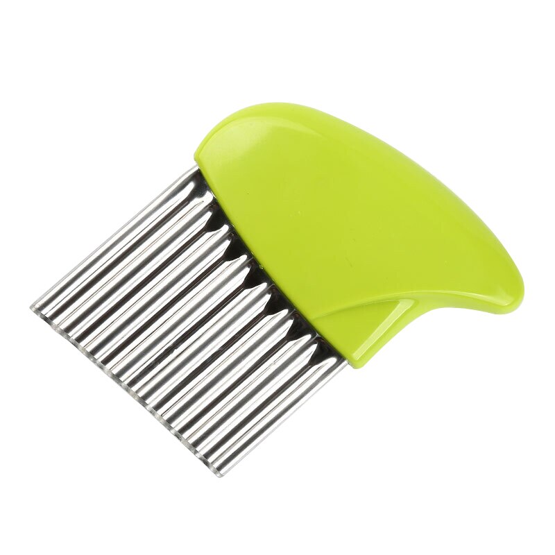 Wavy French Fries Cutter Stainless Steel Potato Slicer Vegetable Chopper Veggie Slicer Durable Kitchen Gadgets Cutter: Green