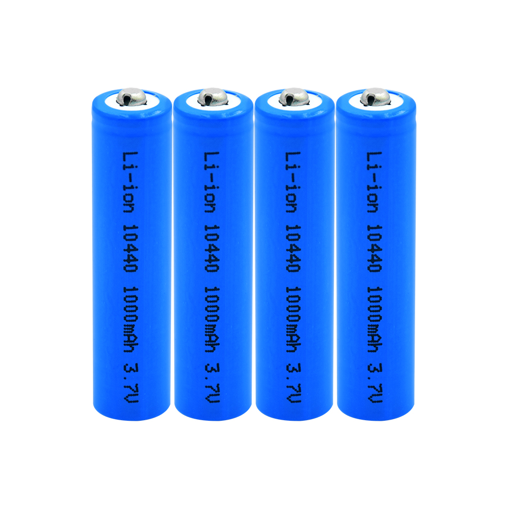 10440 capacity Battery 1000mAh 3.7V Rechargeable Lithium ion AAA Batteries Button Top Li-ion Batteries FLASHLIGHT SHAVER 4PCS