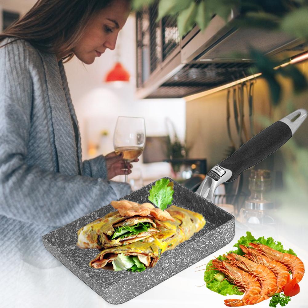 Maifan sten universal pande omelet gryde stegepande non-stick pande lille firkantet pande stegt æggerull komfur induktionskomfur