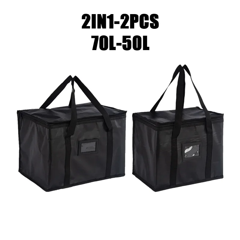 70L Extra Large Travel Lunch Bag Camping Cooler Box Picnic Bag Drink Ice Insulated Cooler Cool Bag Food Drink Storage: army green