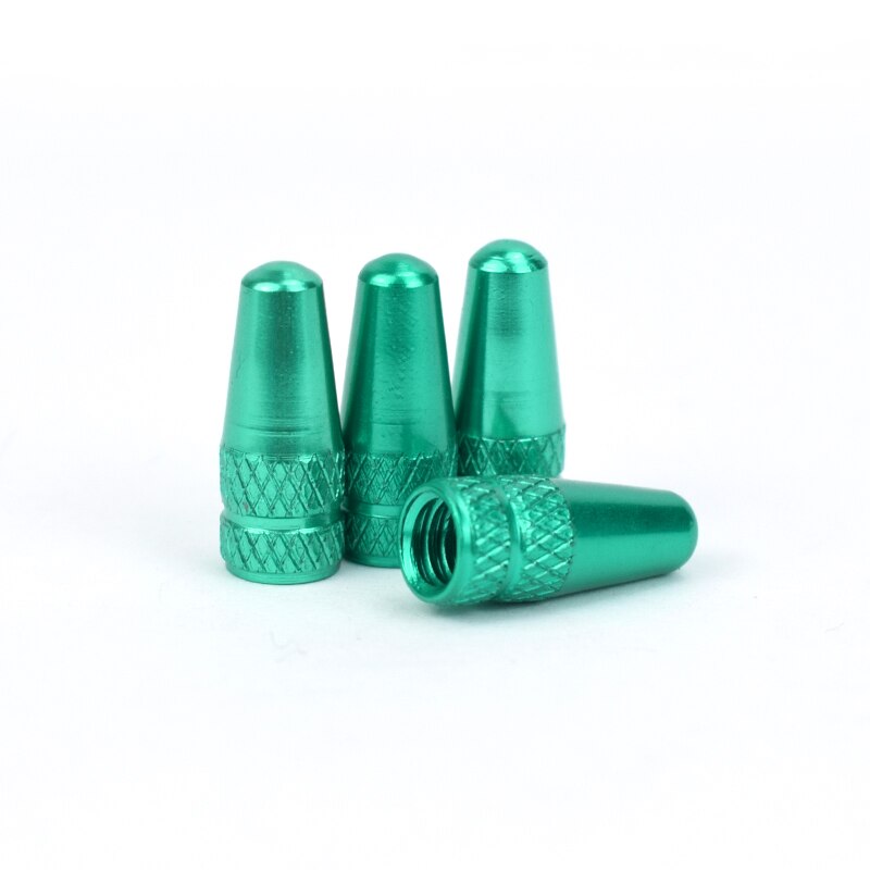 Bouchon de Valve FV pour pneu de vélo en alliage d'aluminium, protecteur couvert de vélo de route et vtt, anti-poussière, Valve Presta, 4/8 pièces: green