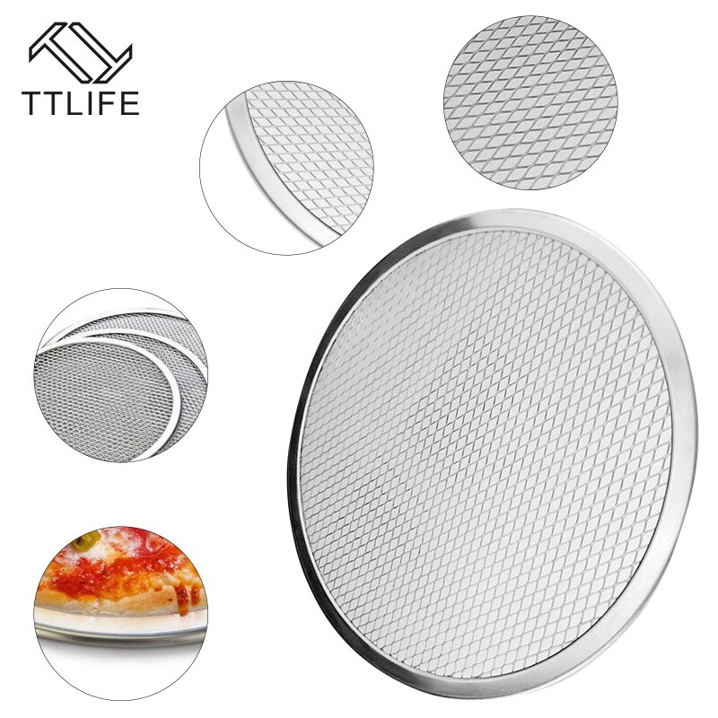 Pizza Plate Pizza Screen Baking Tray Seamless Aluminum Net Bakeware Kitchen Tools 6-16 Inch Pizza Cooking Baking Accessories