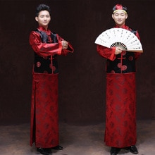 Traje de esposo chino tradicional para hombre, ropa joven antigua, Prince, Vintage, con chaleco, ropa Tang, talla L XL