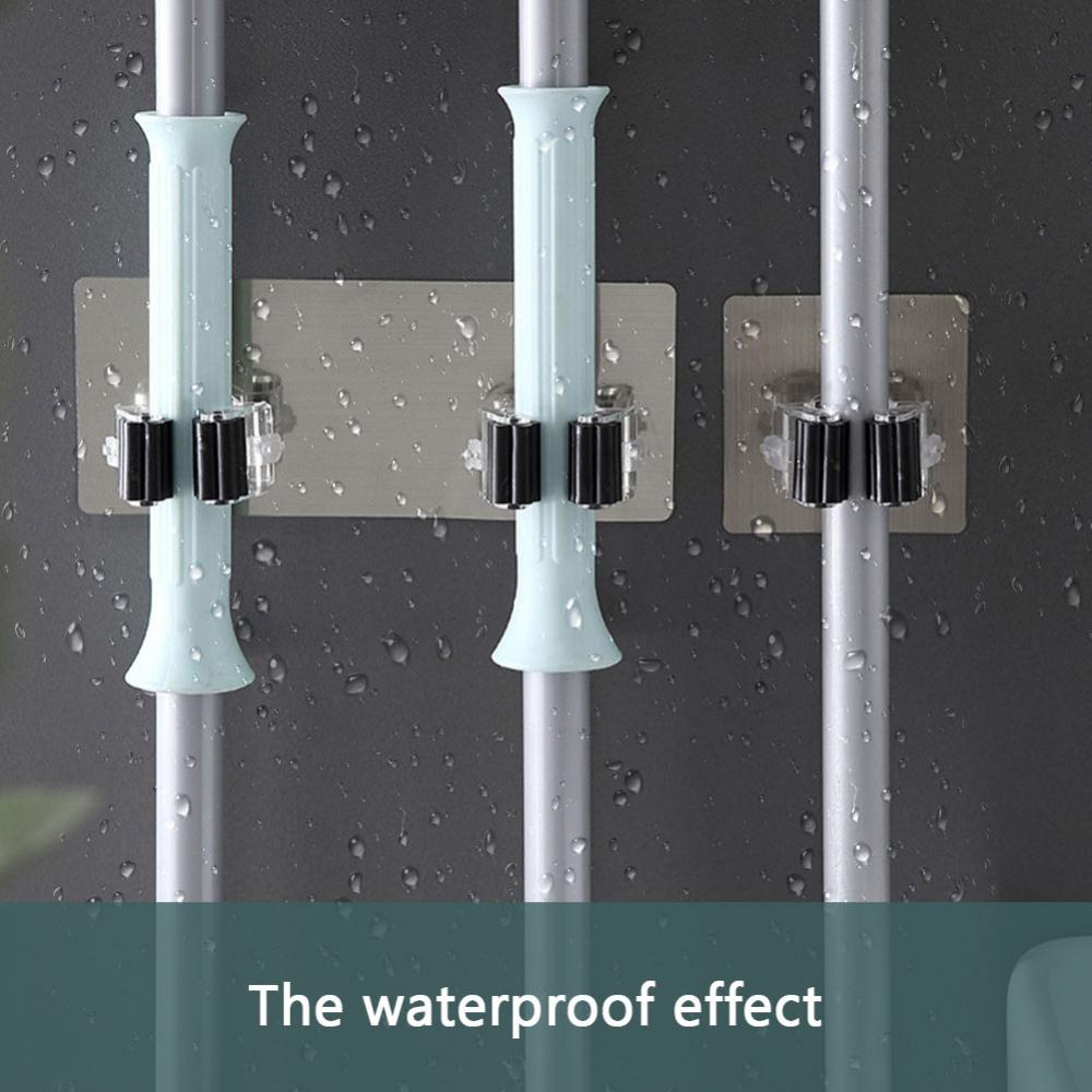 Hanging Mop Clip Multi-functional Strong Broom Sticky Hook Broom Storage Rack Shovel Hanger Hook Kitchen Bathroom Supplies