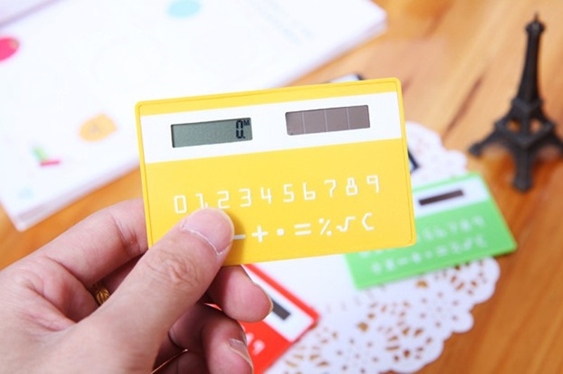 Portable Stationery Calculator Mini Handheld Ultra-thin Card Calculator Solar Power Small Slim Student Pocket Cute Calculator