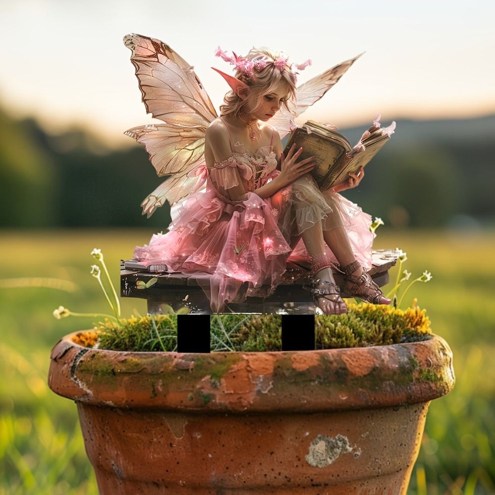 Crafts Acrylic Garden Pile Cute Artificial Garden Floor Plugs Waterproof Fairy Mini Figurine Bonsai: Rose