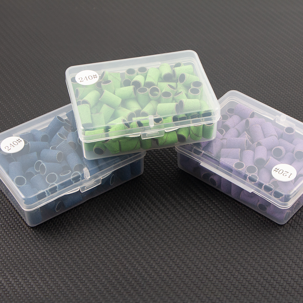 100 Uds. Brocas para uñas, bandas de lijado para máquina eléctrica, lima, amoladora, lijadora, juego de bandas para uñas acrílicas, herramientas de eliminación de Gel