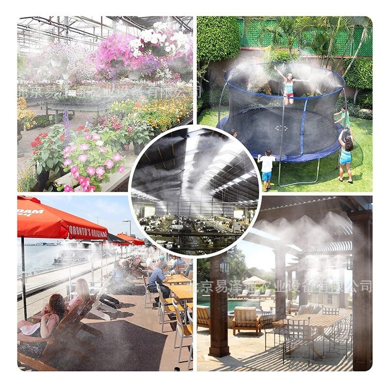 Atomizador de jardín al aire libre, sistema de enfriamiento de niebla, rociador de terraza, riego, trampolín de verano, Humidificador