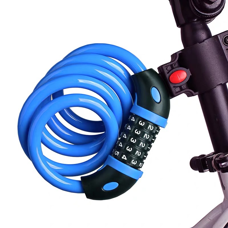Candado para bicicleta con código de 5 dígitos, candado antirrobo de 1200mm x 12mm, accesorio de seguridad para bicicleta, Cable de acero, candado para bicicleta: YELLOW