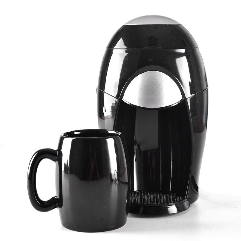 Single Coffee Machine Small Drip Tea Machine Portable Multi-functional Washing and Boiling Appliance For Home Office Black /Pink: Black / EU