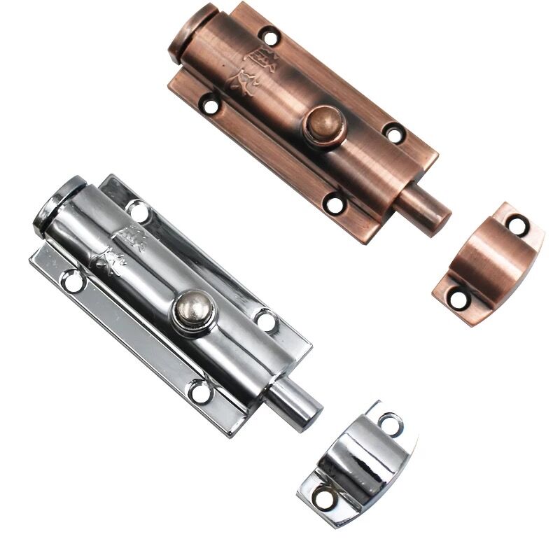 Zinklegering fjeder automatisk dørlås rød bronze dør bolt gate fjeder lås solid bolt møbler kinesisk messing hardware