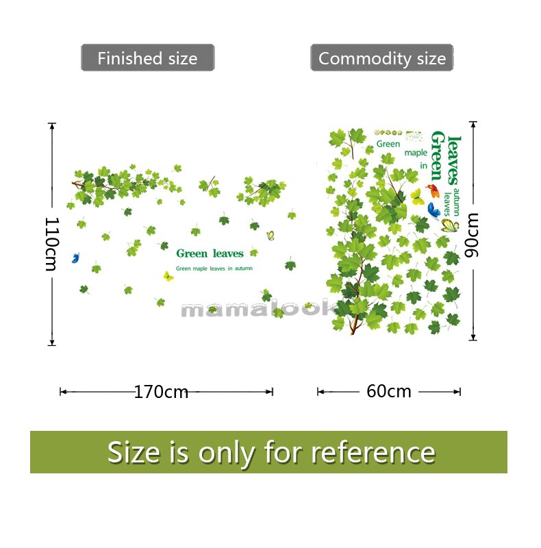 Giant Tree Green Leaves Large Branch Wall Decals Removable PVC Wall Stickers for Living Room Bedroom Bedside Decoration Murals: 03