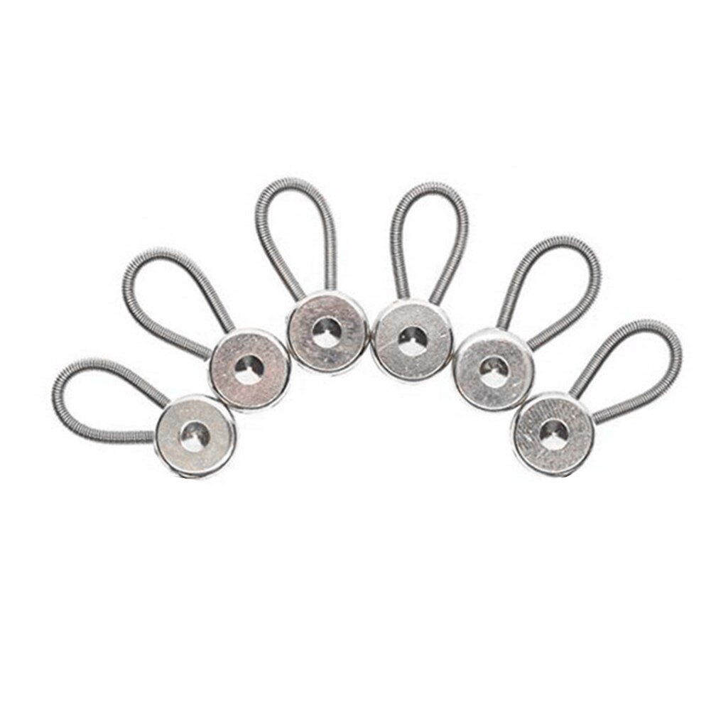 6pcs Lengthen Shirt Dress Jeans Collar Extender Neck Expander Trouser Coat Comfy Pants Button Buckle 10mm Lock Flexible