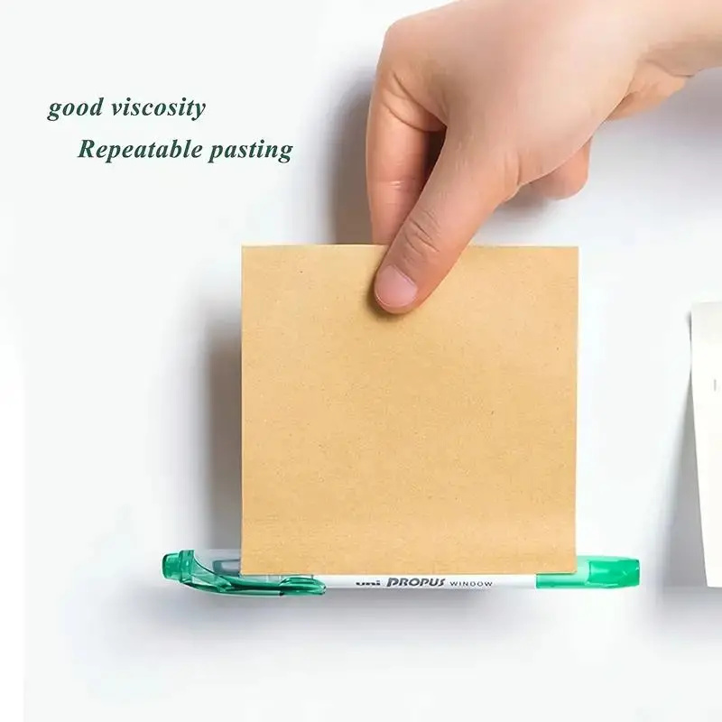 Bloc-notes autocollant en papier Kraft, bloc-notes avec lignes de grilles, parfait pour les Notes et les rappels, 3 paquets