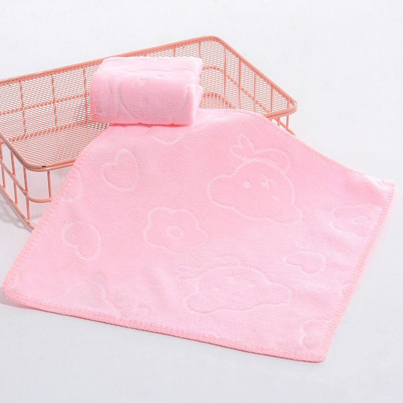 1PC Microfiber Kids Towel Textile Cotton Square Bear Printed Home Child Small Towels Face Hand Cartoon 25*25cm