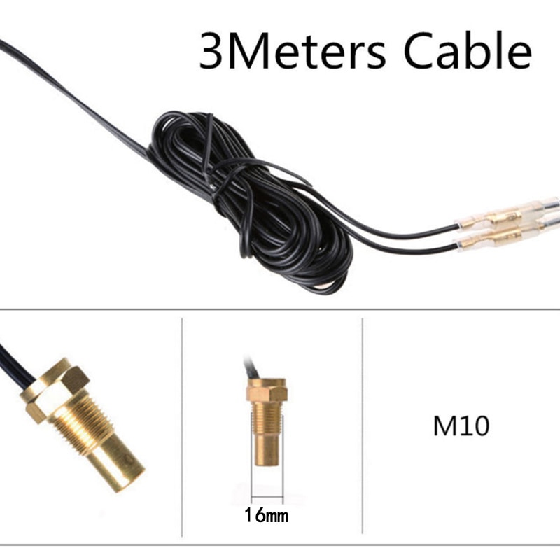 Medidores digitales universales de temperatura del agua para coche + Sensor de temperatura del agua, 1 unidad, 12V y 24V