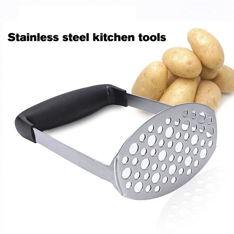 Stainless Steel Kitchen Tools Potato Masher Silicone Handle Cooking Tools Mashed Potatoes Wave Pressure Kitchen Accessories