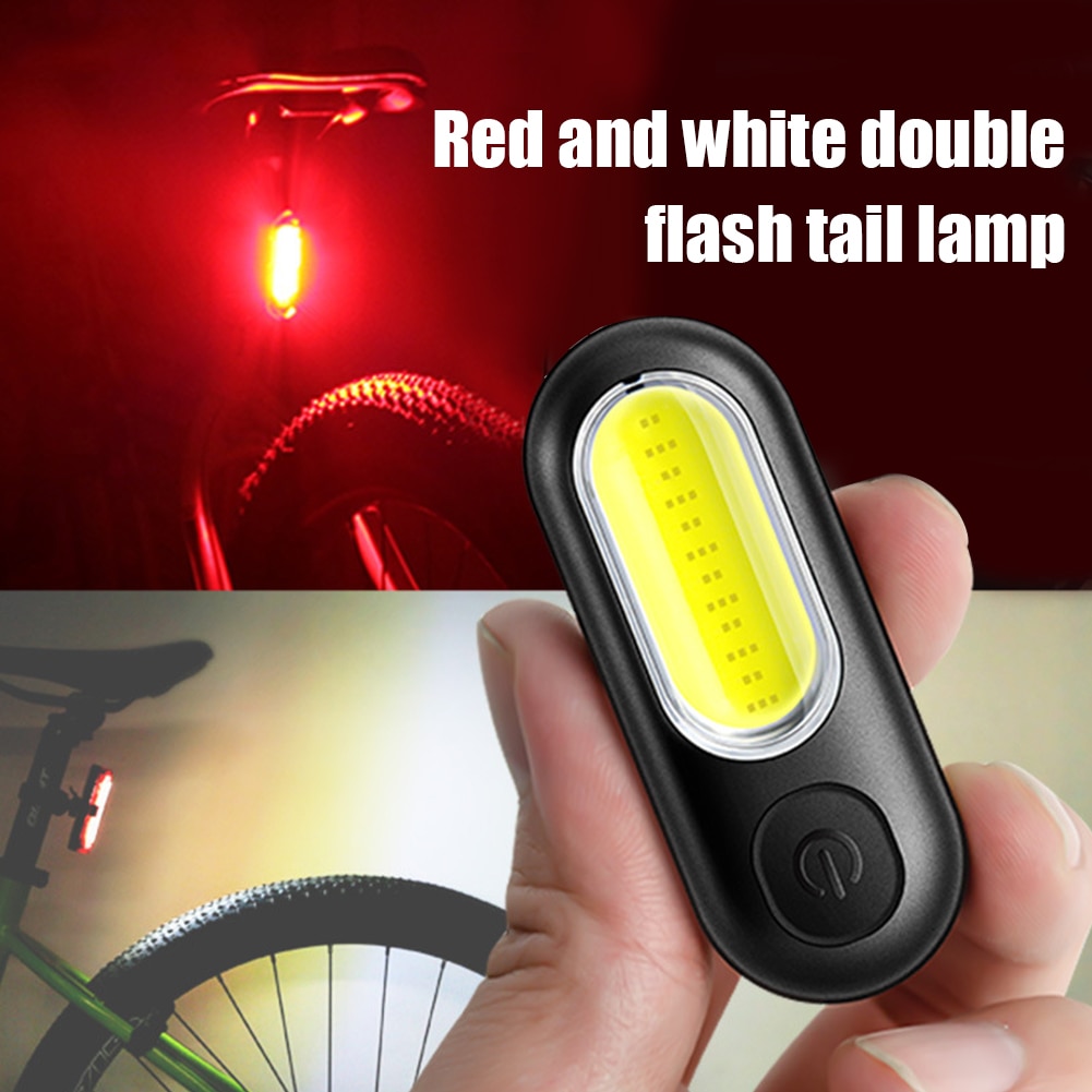 Feu arrière de vélo COB LED, 5 Modes, lampe de bicyclette, Rechargeable par USB, phare arrière de vélo vtt, lumière d&#39;avertissement pour casque de sécurité: A