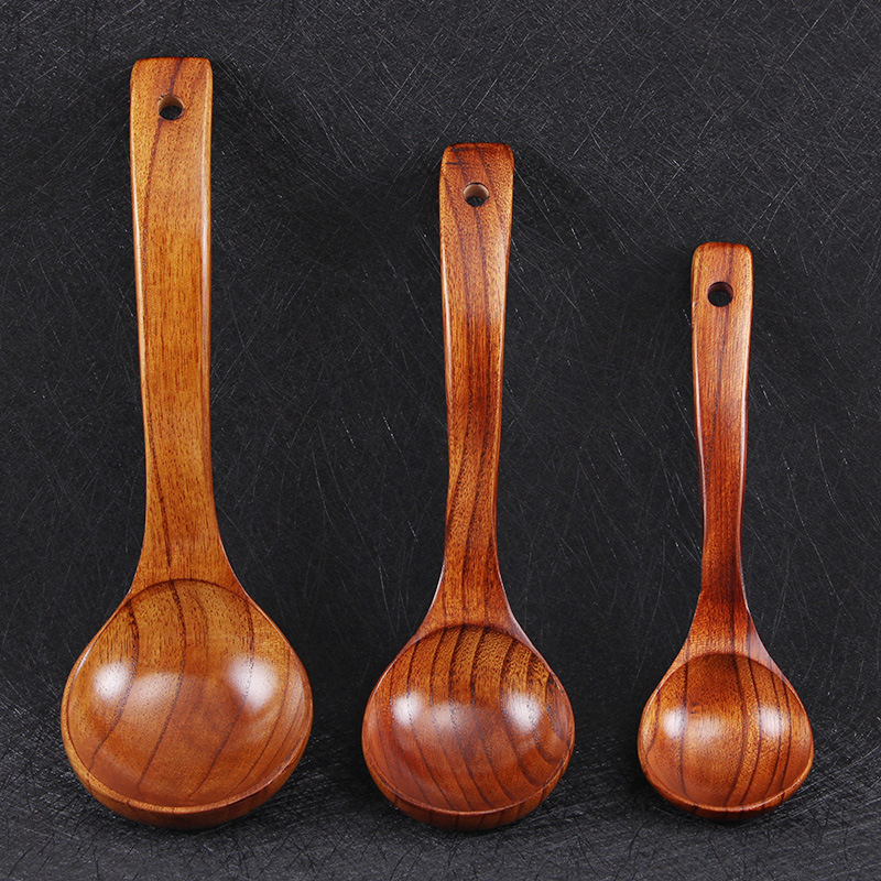 Natural Solid Wood Spoon Kitchen Soup Serving Wooden Long Handle Tableware Wood Utensilios de Cocina Cooking Kitchen Tool
