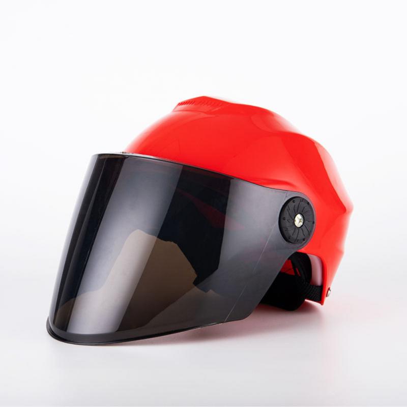 Motorcycle Helmets Electric Bike Helmet Light Sunscreen Half-covered Helmet Summer Scooter MTB Moto Riding Helmets: 02 red