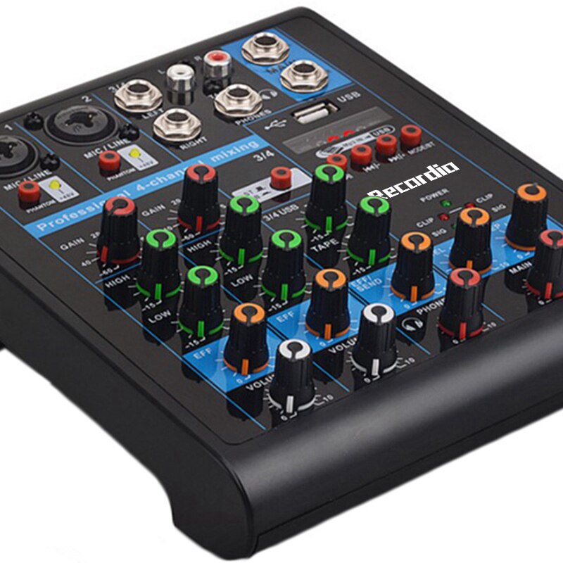 GAX-4S Mini 4-Kanaals Usb Audio Mixer Met Blueteeth Functie 48V Fantasy Power Multifunctionele Mixer