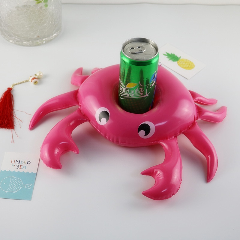 Rooxin krabbe oppustelig drik holder flydende drik øl cola holder kopholder vand coaster til strand fest pool tilbehør